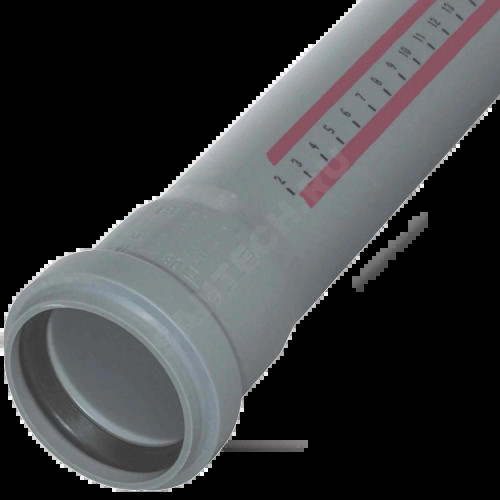 Труба PP-H сер б/н Дн110х2,7 L=0,25м в/к HTEM Ostendorf 115010