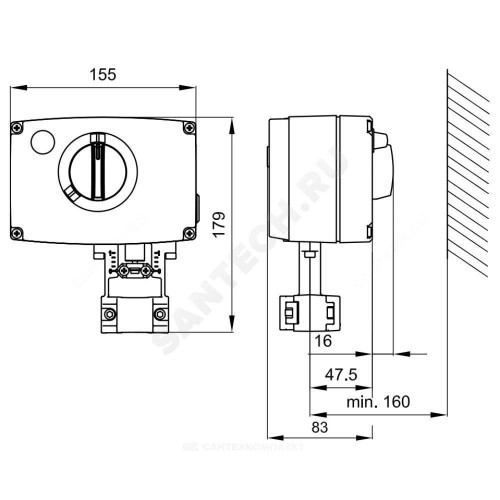 Электропривод 3-поз AMV 35 230В Danfoss 082G3021