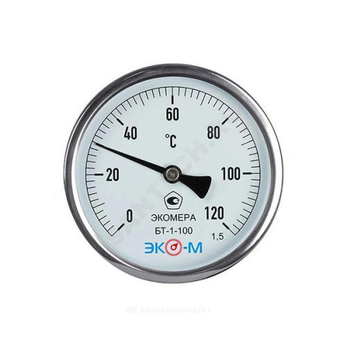 Термометр биметалл БТ-1-100 120С Дк100 L=100 G1/2