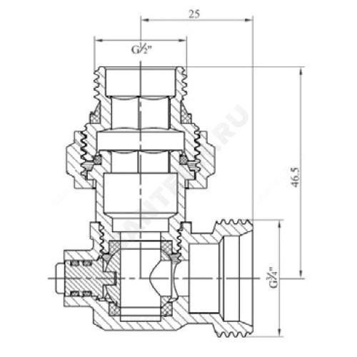 Узел ниж/п раздельный Ду15 Ру10 1/2x3/4