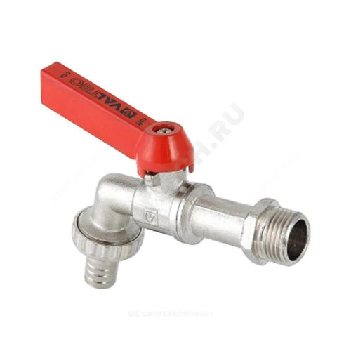 Кран шар водоразб лат VT.051 Ду20 Ру16 р/штуц рыч 121мм Valtec VT.051.N.05