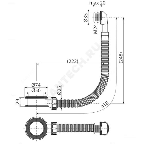 Перелив умыв  Alca A328B