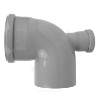 Отвод PP-H с выходом сер б/н Дн110х50х87,5гр фрон-тыл в/к BASE VALFEX 23124150