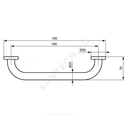 Поручень IOM прямой 300мм хром Ideal Standard A9126AA