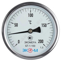 Термометр биметалл БТ-1-100 200С Дк100 L=100 G1/2
