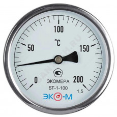 Термометр биметалл БТ-1-100 200С Дк100 L=100 G1/2