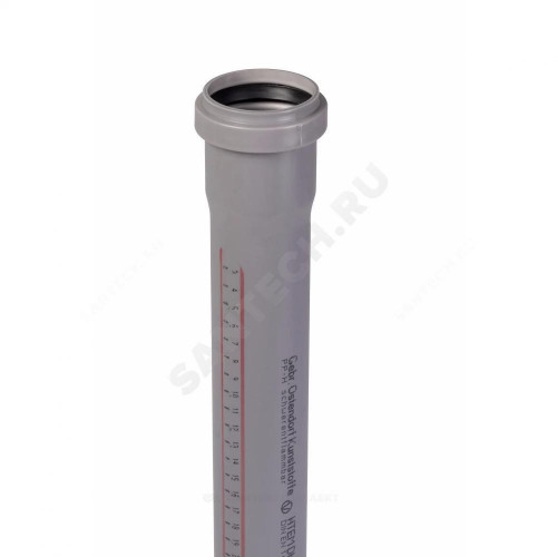Труба PP-H сер б/н Дн110х2,7 L=0,25м в/к HTEM Ostendorf 115010