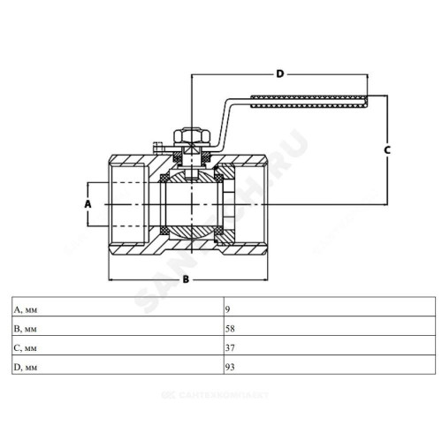 Кран шар нерж X1666 Ду15 Ру63 м/м Danfoss 149B5211
