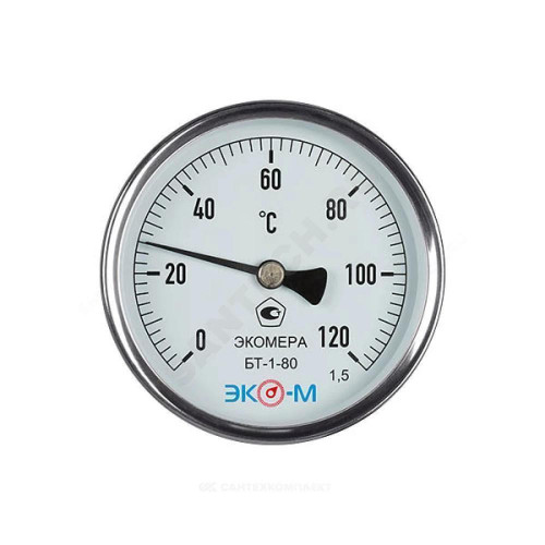 Термометр биметалл БТ-1-80 120С Дк80 L=100 G1/2
