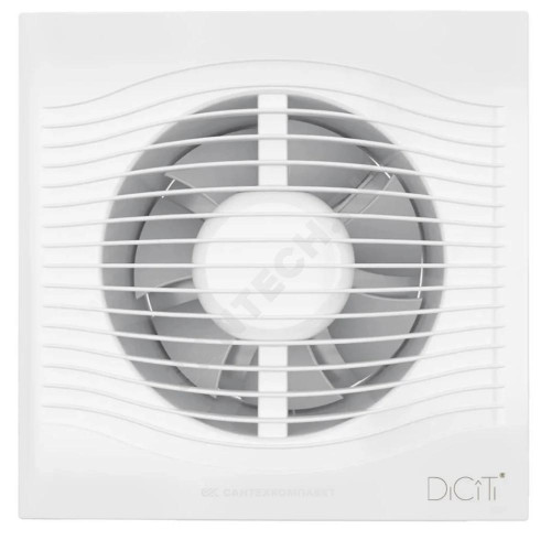 Вентилятор накладной пласт D100 обр клап бел DICITI SLIM 4C