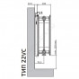 Радиатор панель VC 22 500х1000 2215Вт ниж/п в/к RAL9016 Heaton Plus