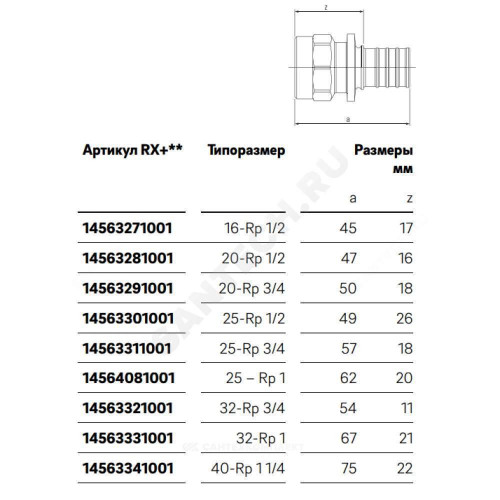 Муфта PE-X бр аксиал Дн16х1/2