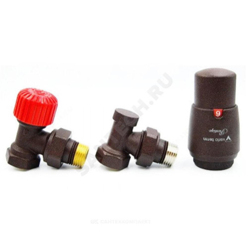 Комплект терм ниж/п Elegant Ду15 Ру10 угл жид/нап М30 чер мат пн 8-30C VarioTerm ELGS0224C/FK