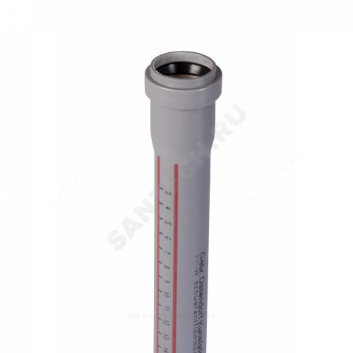 Труба PP-H сер б/н Дн110х2,7 L=0,25м в/к HTEM Ostendorf 115010