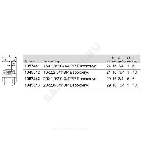 Евроконус PE-X лат обж Дн16х2,2х3/4