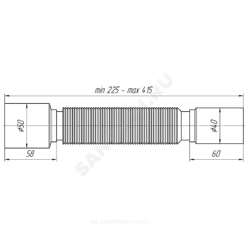 Гофра 40х50 L=225-415мм АНИ Пласт K435