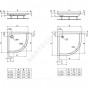Поддон акр HOTLINE 90х90х7 1/4круг б/п Ideal Standard K278001