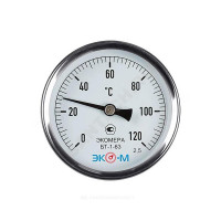 Термометр биметалл БТ-1-63 120С Дк63 L=100 G1/2