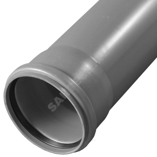 Труба PP-H сер б/н Дн50х1,5 L=2,0м в/к Пиарком РосТурПласт 15399