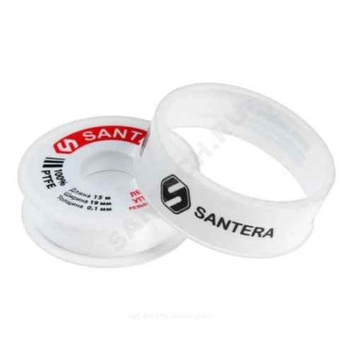 Лента ФУМ PTFE катушка 19ммх15м вода бел Santera 5-0026