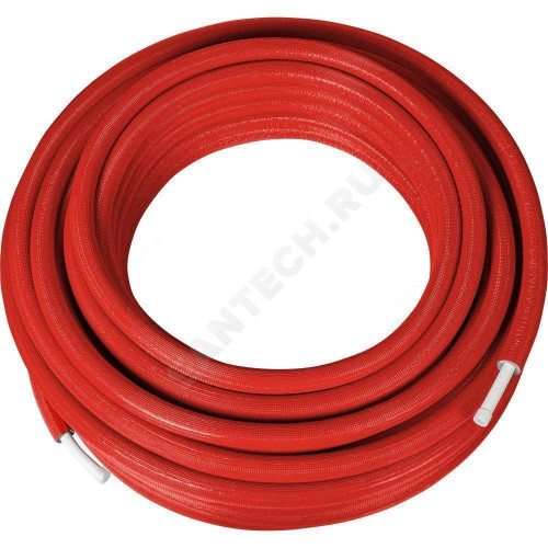 Труба PE-Xa/EVOH изол 6мм крас Дн16х2,2 Ру10 Т95C 100м РОС .