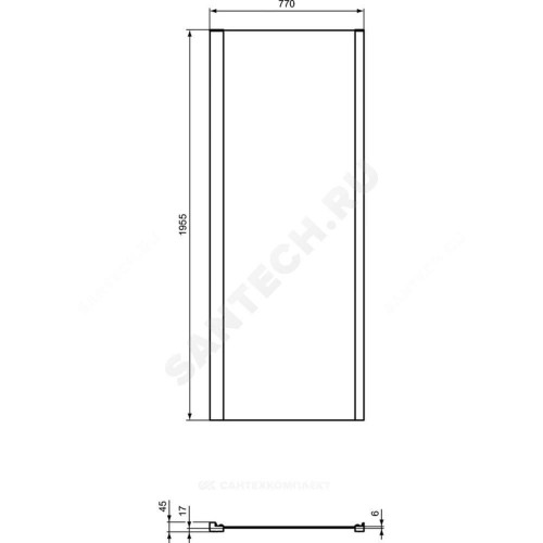 Панель-стенка душ CONNECT 2 80х195 чер мат пр/ст бок Ideal Standard K9299V3
