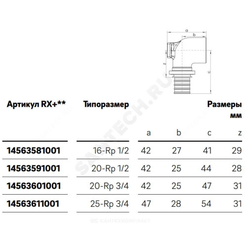 Водорозетка PE-X бр аксиал Дн20х1/2