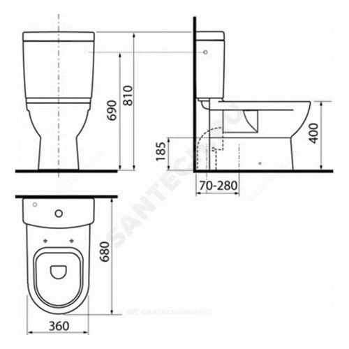Бачок д/унит Mio Dual Flush н/под в/к 2реж Jika 8.2771.3.000.242.1