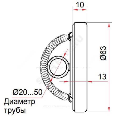Термометр биметалл БТ-30.010 60С Дк63 накладной Росма 00000002386