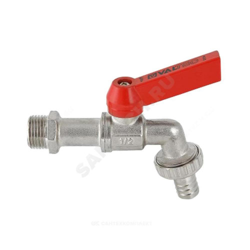 Кран шар водоразб лат VT.051 Ду20 Ру16 р/штуц рыч 121мм Valtec VT.051.N.05