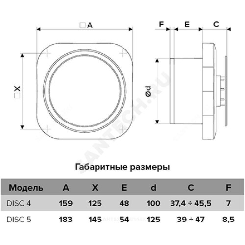 Вентилятор накладной D100 бел ERA DISC 4