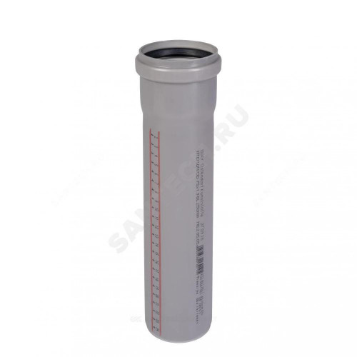 Труба PP-H сер б/н Дн110х2,7 L=0,25м в/к HTEM Ostendorf 115010
