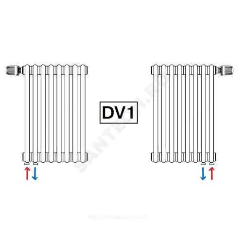 Радиатор трубч TUBOG VENTIL 36 секц т/кл ниж/п DV1 RAL9016 RIFAR TUB 2042-36